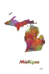 Michigan State Map 1 | Obraz na stenu