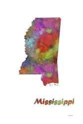 Mississippi  State Map 1 | Obraz na stenu