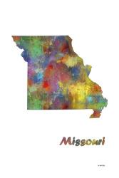 Missouri State Map 1 | Obraz na stenu