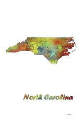 North Carolina  State Map 1 | Obraz na stenu