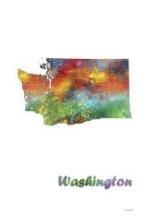 Washington State Map 1 | Obraz na stenu