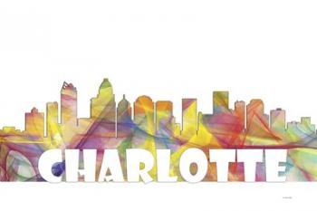 Charlotte NC Skyline Multi Colored 2 | Obraz na stenu