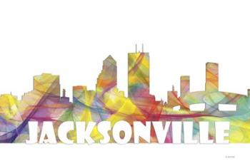 Jacksonville Florida Skyline Multi Colored 2 | Obraz na stenu