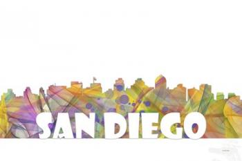San Diego California Skyline Multi Colored 2 | Obraz na stenu