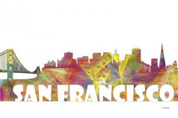 San Francisco California Skyline Multi Colored 2 | Obraz na stenu
