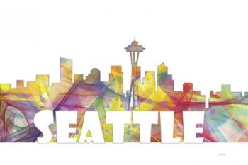 Seattle Washington Skyline Multi Colored 2 | Obraz na stenu