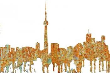 Toronto Ont Skyline - Rust | Obraz na stenu