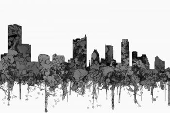 Austin Texas Skyline - Cartoon B&W | Obraz na stenu