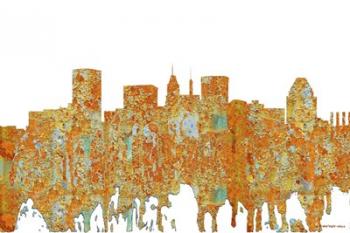 Baltimore Maryland Skyline - Rust | Obraz na stenu