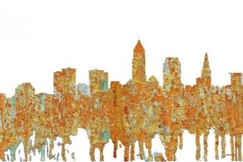 Cleveland Ohio Skyline - Rust | Obraz na stenu