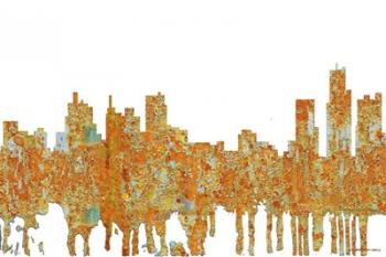 Detroit Michigan Skyline - Rust | Obraz na stenu
