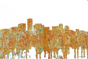 Long Beach California Skyline - Rust | Obraz na stenu