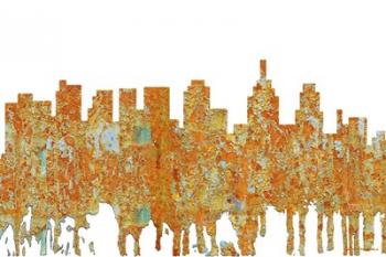 Philadelphia Skyline - Rust | Obraz na stenu