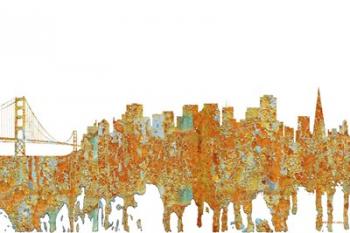 San Francisco California Skyline - Rust | Obraz na stenu