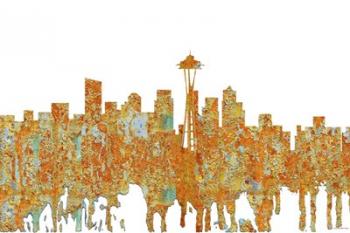 Seattle Washington Skyline - Rust | Obraz na stenu
