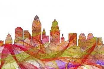 Cincinnati Ohio Skyline - Summer Swirl | Obraz na stenu