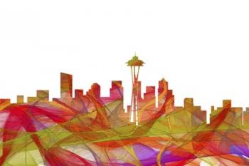Seattle Washington Skyline - Summer Swirl | Obraz na stenu