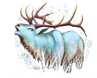 Woodlands- Teal Elk | Obraz na stenu