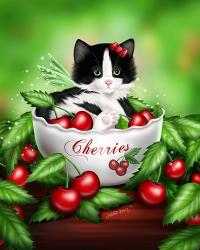 Cherry Kitten | Obraz na stenu