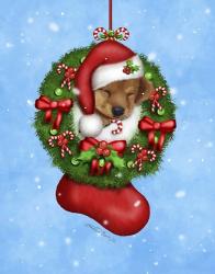 Christmas Stocking Puppy | Obraz na stenu
