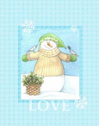 Snowman Dove Love | Obraz na stenu