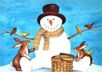 Snowman Bunnies | Obraz na stenu