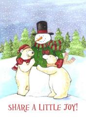 Snowman And Polar Share Joy | Obraz na stenu