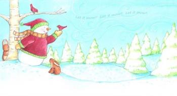 Snowman Bunnies Let It Snow | Obraz na stenu