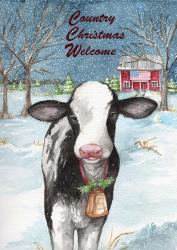 Country Christmas Cow Flag | Obraz na stenu