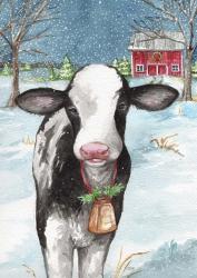 Country Barn Christmas With Wreath | Obraz na stenu