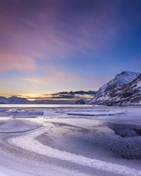 Haukland Sunset - Vertical | Obraz na stenu