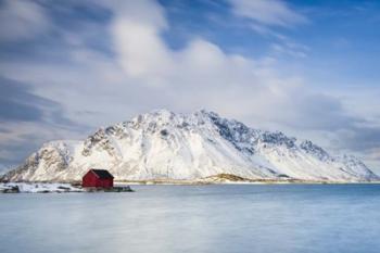 Red Shack On Fjord | Obraz na stenu