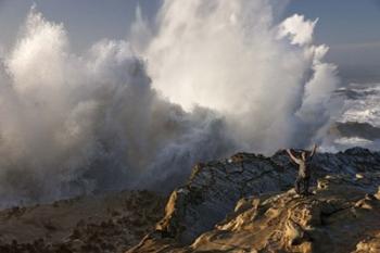 Oregon Shore Acres Guy Huge Wave | Obraz na stenu