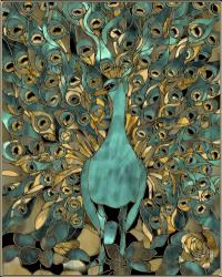 Gold Teal Peacock | Obraz na stenu
