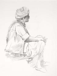 Man Sitting Sketch | Obraz na stenu