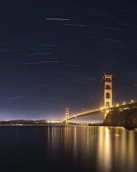 Golden Gate and Stars | Obraz na stenu