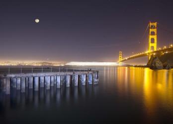 Golden Gate Pier and Stars | Obraz na stenu