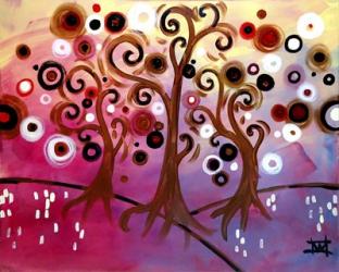 Tree Whimsy On Pink | Obraz na stenu