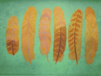 Turquoise & Gold Feather 1 | Obraz na stenu