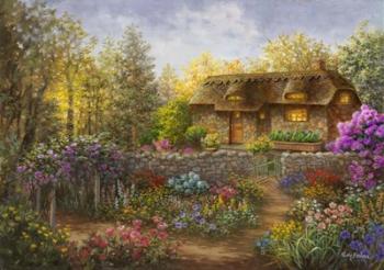 Cottage Garden in Full Bloom | Obraz na stenu