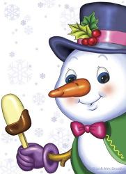 Snowman and Ice-cream | Obraz na stenu
