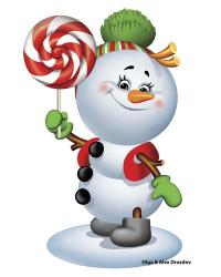 Snowman With Candy | Obraz na stenu