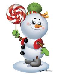 Snowman With Candy | Obraz na stenu