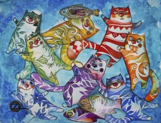 Cats And Fish | Obraz na stenu
