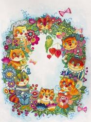 Wreath Cats 2 | Obraz na stenu