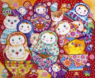Cats And Nesting Dolls | Obraz na stenu