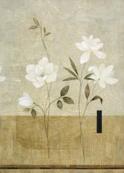 White Flowers on Taupe 1 | Obraz na stenu