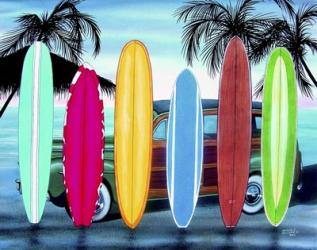 Woody & Surfboards | Obraz na stenu