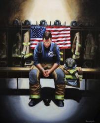 Praying Firefighter | Obraz na stenu