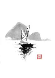 Boat On River Li | Obraz na stenu